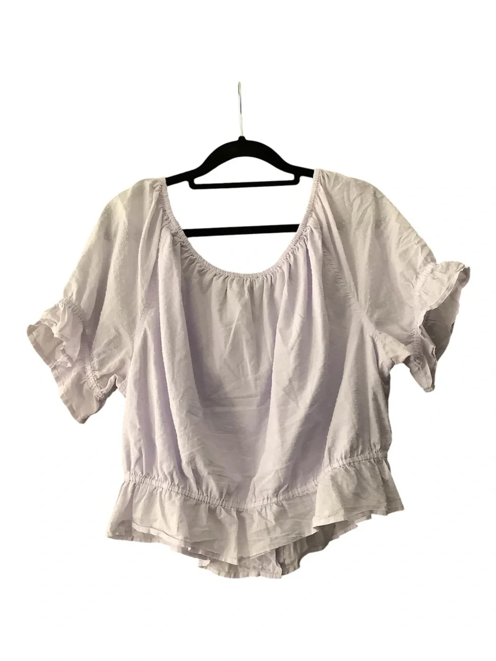 J. Crew Light Lavender Scoop-Neck Peplum Blouse